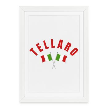 Tellaro Italian Flag Cross - Framed poster (27 × 37 cm) - white - Front