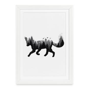 Fox & Forest - Framed poster (27 × 37 cm) - white - Front