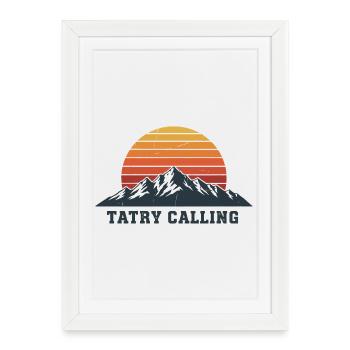 Tatry Calling Retro Mountain Sunset Design - Framed poster (27 × 37 cm) - white - Front