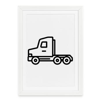 camion - Affiche encadrée (27 × 37 cm) - blanc - Devant