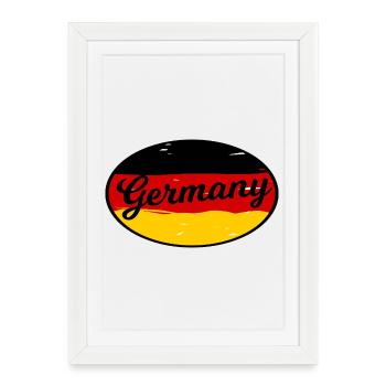 Germany Font Flag Wave Look - Framed poster (27 × 37 cm) - white - Front