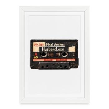 JGA Shirt Groom: Husband.exe Retro Design - Framed poster (27 × 37 cm) - white - Front