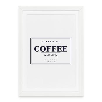 Alimenté par le café et l’anxiété - Affiche encadrée (27 × 37 cm) - blanc - Devant
