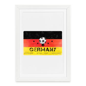 Champion du monde de l’équipe professionnelle allemande de football - Affiche encadrée (27 × 37 cm) - blanc - Devant