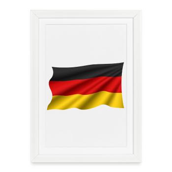Drapeau allemand – Flottement - Affiche encadrée (27 × 37 cm) - blanc - Devant