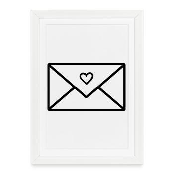lettre d’amour - Affiche encadrée (27 × 37 cm) - blanc - Devant