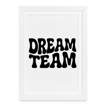 Dream Team siebziger funky groovy  - Gerahmtes Poster (27 × 37 cm) - Weiß - Vorne