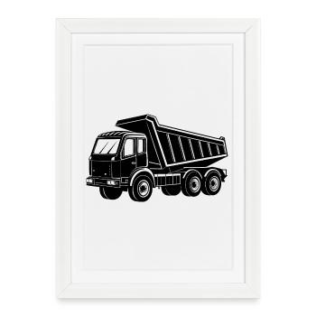 Dump truck - Framed poster (27 × 37 cm) - white - Front