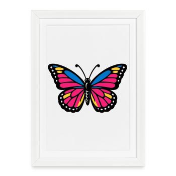 Butterfly with colorful wings - Framed poster (27 × 37 cm) - white - Front