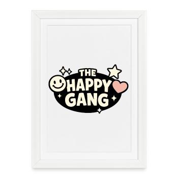 Illustration de faute de frappe de The Happy Gang - Affiche encadrée (27 × 37 cm) - blanc - Devant