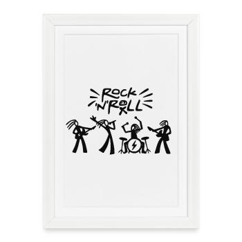 Sketch du groupe de rock and roll - Affiche encadrée (27 × 37 cm) - blanc - Devant
