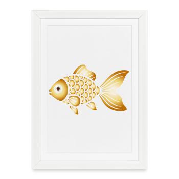 Poisson rouge | Motif classique du poisson - Affiche encadrée (27 × 37 cm) - blanc - Devant