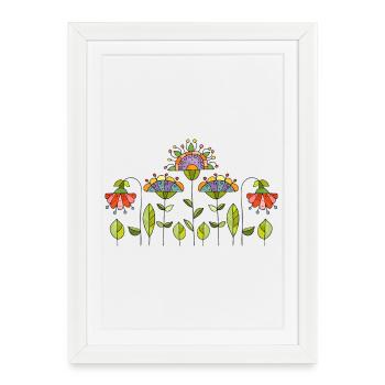 Fleur - Affiche encadrée (27 × 37 cm) - blanc - Devant