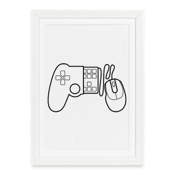 Gaming Controller Outline - Framed poster (27 × 37 cm) - white - Front