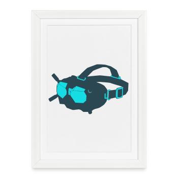 Icône des lunettes FPV des drones - Affiche encadrée (27 × 37 cm) - blanc - Devant