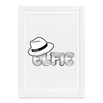 Prénom Elfie - Affiche encadrée (27 × 37 cm) - blanc - Devant