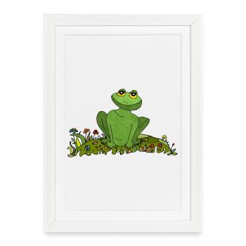 Grenouille - Affiche encadrée (27 × 37 cm) - blanc - Devant