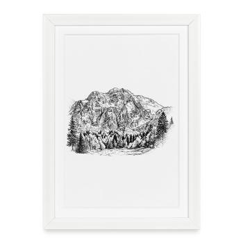 Schermberg Silhouette Hetzau Totes Gebirge Design - Framed poster (27 × 37 cm) - white - Front
