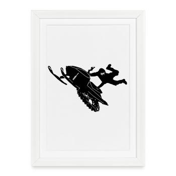 Snowmobile cleasanna tiománaí - Framed poster (27 × 37 cm) - white - Front