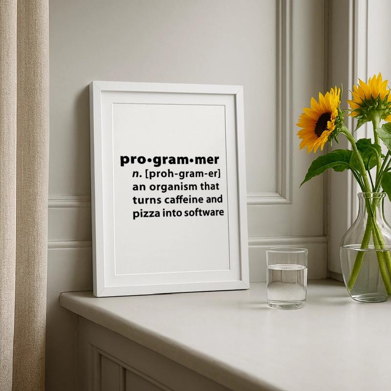 Programmdefinition - die Definition Programmer Gerahmtes Poster (27 × 37 cm)