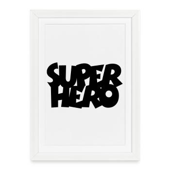 SUPERHERO - Framed poster (27 × 37 cm) - white - Front