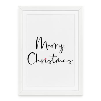 Joyeux Noël cadeau étoile Noël - Affiche encadrée (27 × 37 cm) - blanc - Devant