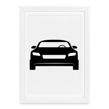 Voiture de sport - Affiche encadrée (27 × 37 cm) - blanc - Devant