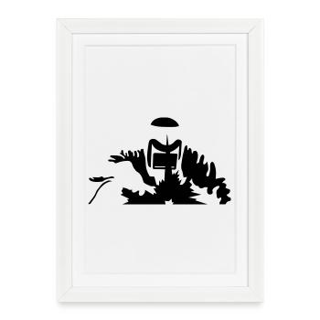 soudeur - Affiche encadrée (27 × 37 cm) - blanc - Devant