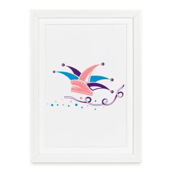 Fool’s Cap Fool’s Hat Carnaval Carnaval - Affiche encadrée (27 × 37 cm) - blanc - Devant