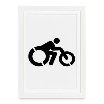 Wheelchair user with a handbike # - Framed poster (27 × 37 cm) - white - Front