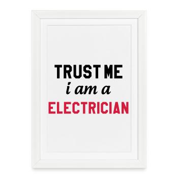 Electrician Electricity Elektriker Electricien Job - Framed poster (27 × 37 cm) - white - Front