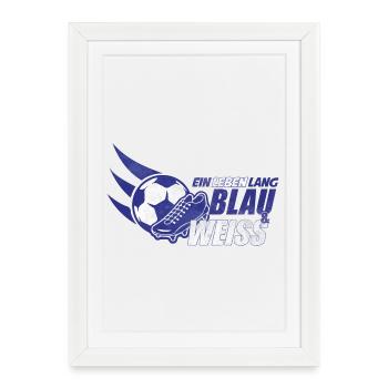 Bleu & blanc une idée cadeau à vie - Affiche encadrée (27 × 37 cm) - blanc - Devant