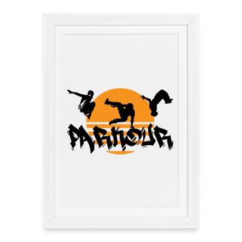 Parkour - Affiche encadrée (27 × 37 cm) - blanc - Devant