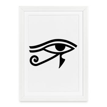 Œil de Horus Hiéroglyphe égyptien - Affiche encadrée (27 × 37 cm) - blanc - Devant