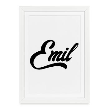 Emil Name Black - Affiche encadrée (27 × 37 cm) - blanc - Devant