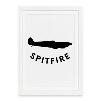 Spitfire fighter plane - Framed poster (27 × 37 cm) - white - Front