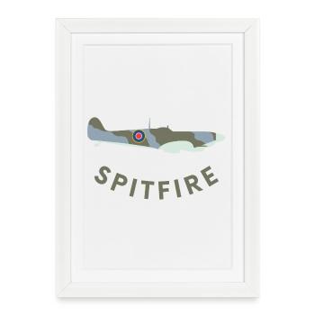 Spitfire fighter plane - Framed poster (27 × 37 cm) - white - Front