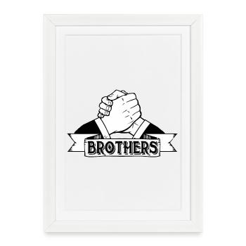 brother brothers friend buddy thick bro brudi bros - Framed poster (27 × 37 cm) - white - Front