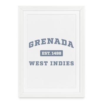 Grenade Antilles Est. 1498 - Affiche encadrée (27 × 37 cm) - blanc - Devant