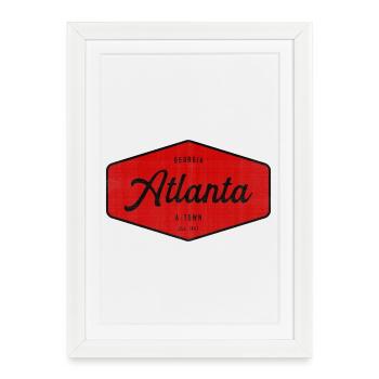 Insigne vintage Atlanta A-Town - Affiche encadrée (27 × 37 cm) - blanc - Devant