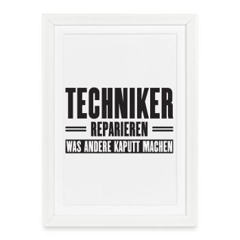 Service technician support slogan for craftsmen - Framed poster (27 × 37 cm) - white - Front