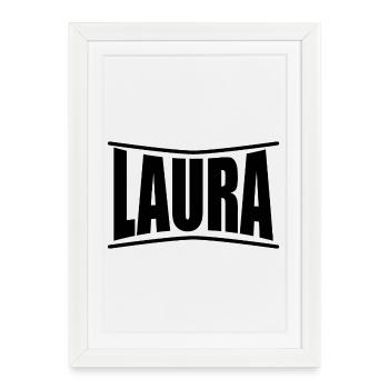 t-shirt Laura t-shirt idée cadeau - Affiche encadrée (27 × 37 cm) - blanc - Devant