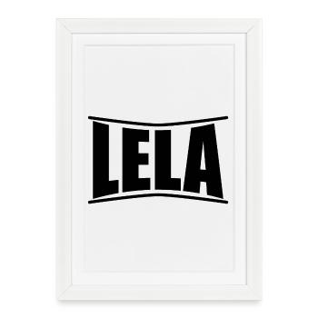 nom t-shirt Lela t-shirt idée cadeau - Affiche encadrée (27 × 37 cm) - blanc - Devant