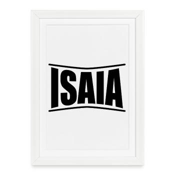 nom t-shirt Isaia t-shirt idée cadeau - Affiche encadrée (27 × 37 cm) - blanc - Devant