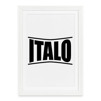 t-shirt prénom T-shirt Italo idée cadeau - Affiche encadrée (27 × 37 cm) - blanc - Devant