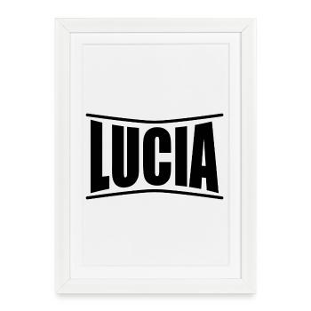 name t-shirt Lucia t-shirt gift idea - Framed poster (27 × 37 cm) - white - Front