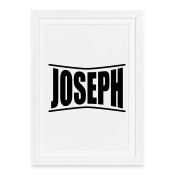 nom t-shirt Joseph t-shirt idée cadeau - Affiche encadrée (27 × 37 cm) - blanc - Devant