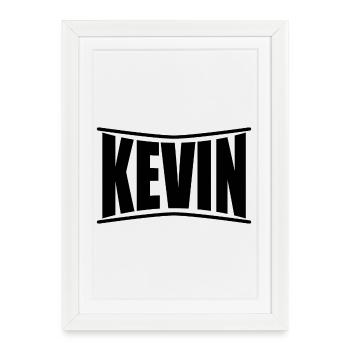 name t-shirt Kevin t-shirt gift idea - Framed poster (27 × 37 cm) - white - Front