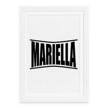 nom Mariella idée cadeau t-shirt - Affiche encadrée (27 × 37 cm) - blanc - Devant