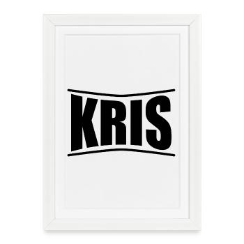 nom t-shirt Kris -idée cadeau de chemise - Affiche encadrée (27 × 37 cm) - blanc - Devant